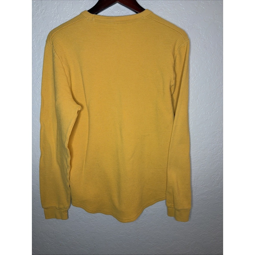 Men's Hollister Yellow Waffle Pullover Sweater, Size Large - Picture 4 of 4
